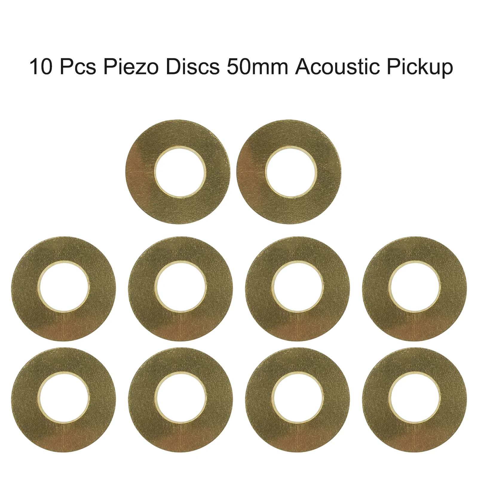 10 pcs Piezo Discs 50mm for Acoustic Instrument Pickup Including Guitar Drum Stomp Box Mic Sensor DIY Electronic Transducer Use