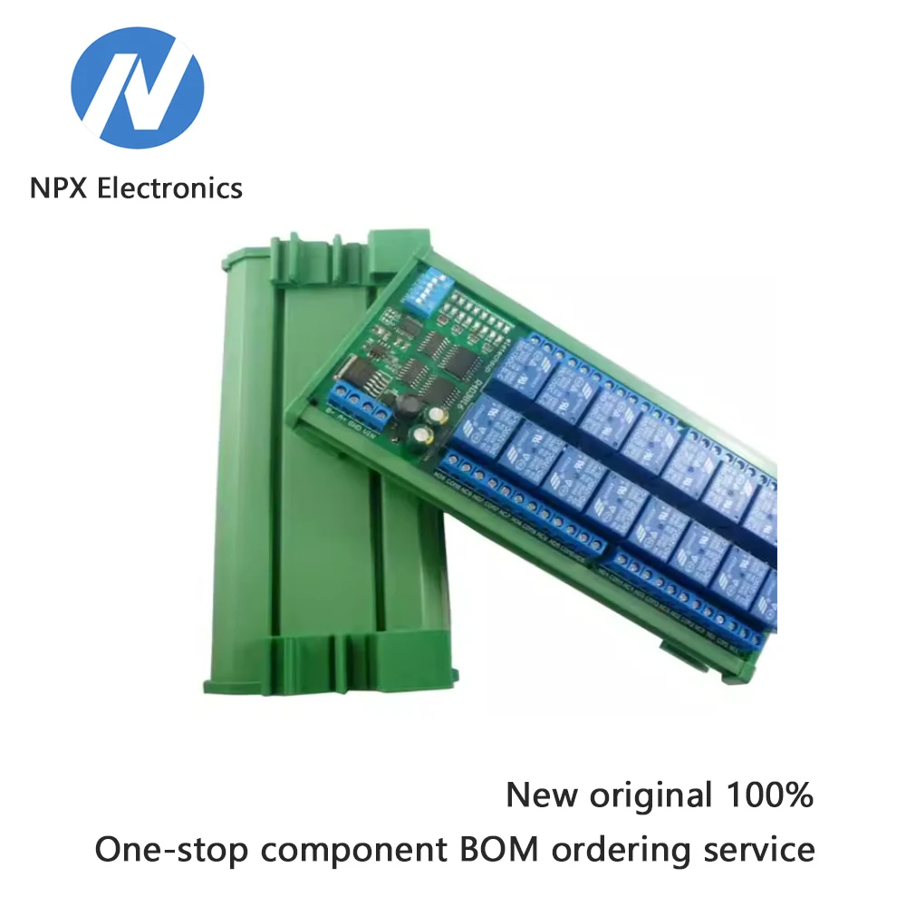 

12 В 16-канальный DIN-рейка RS485 реле Modbus RTU протокол дистанционного управления плата расширения ПЛК