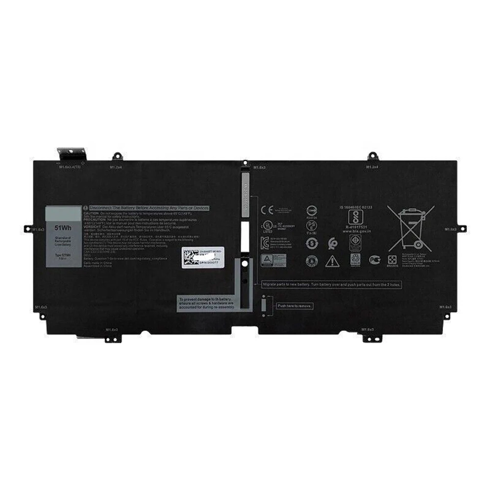 Imagem -04 - Original Genuíno 52twh 7.6v 51wh Bateria do Portátil para Dell Xps 13 7390 2-em1 Série P103g P103g002 P103g001 052twh 0xx3t7 Novo