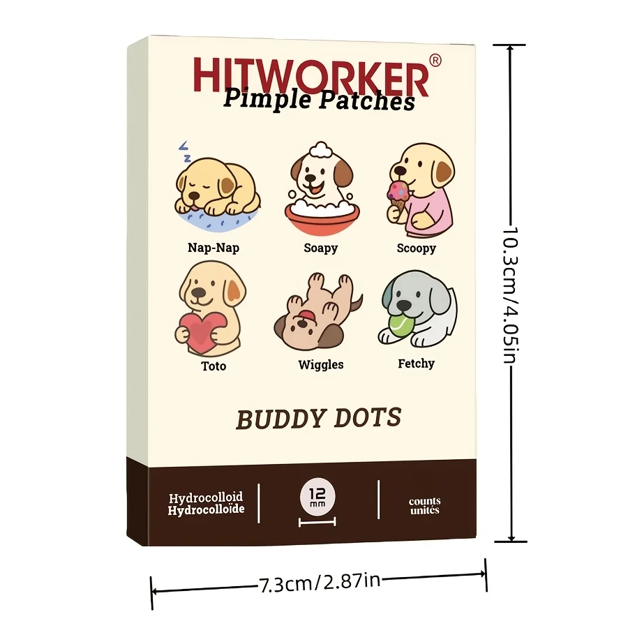 144/192pcs Acne Patch - Cute puppy shaped design, suitable for various light skin tones, daily use&photo props, facial acne patc image 3