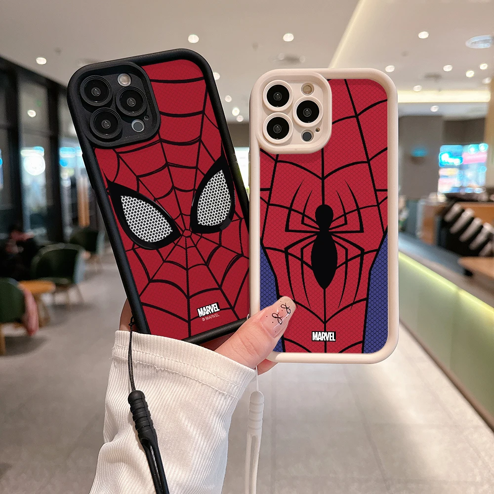 Marvel Spider Man Phone Case for Huawei P20 P30 P40 P50 Mate 20 30 40 Pro Nova 7 9 10 SE Soft TPU Back Cover With Hand Strap