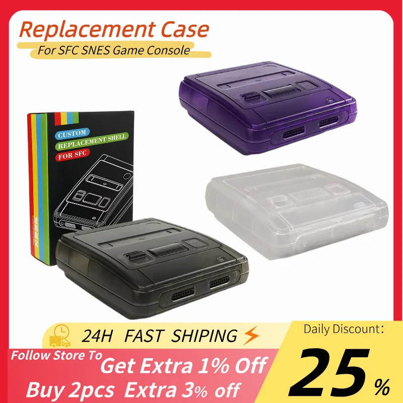 

SFC Replacement Case SFC Transparent Box For Super Famicom Console Super NES Game Console