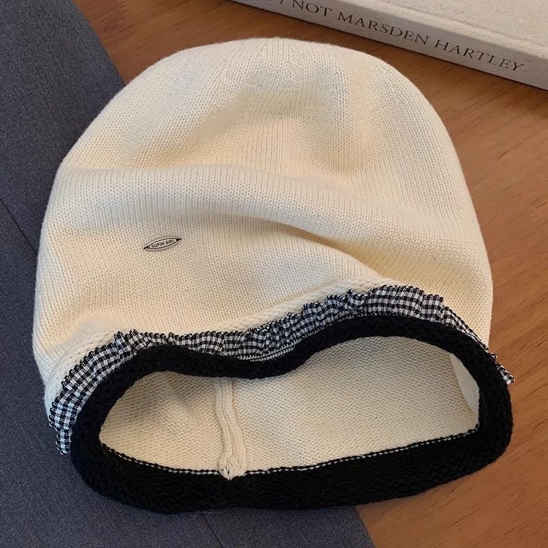 

Вязаная шапка в стиле ретро со шнуровкой, кепка Hugger Toque, часы с чулками, женские летние тонкие дышащие элегантные универсальные 8M83