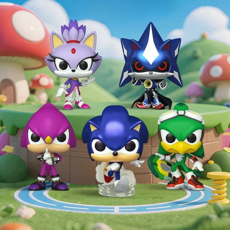 

Genuine Edition FUNKO POP《Sonic，Blaze，Knuckles，Jet，Espio》Anime Action Desktop Decoration Ornament Model Toys Collectible Model