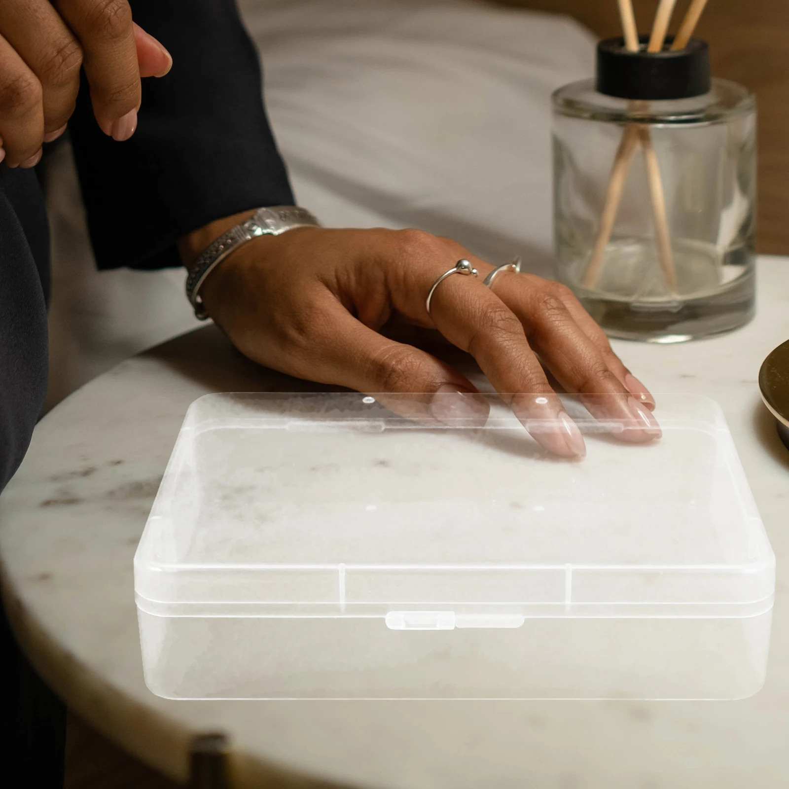 

Card Storage Boxes Transparent PP Containers Lids for ganizing Postcards Sleeves Durable Clasp Protectors Craft Supplies