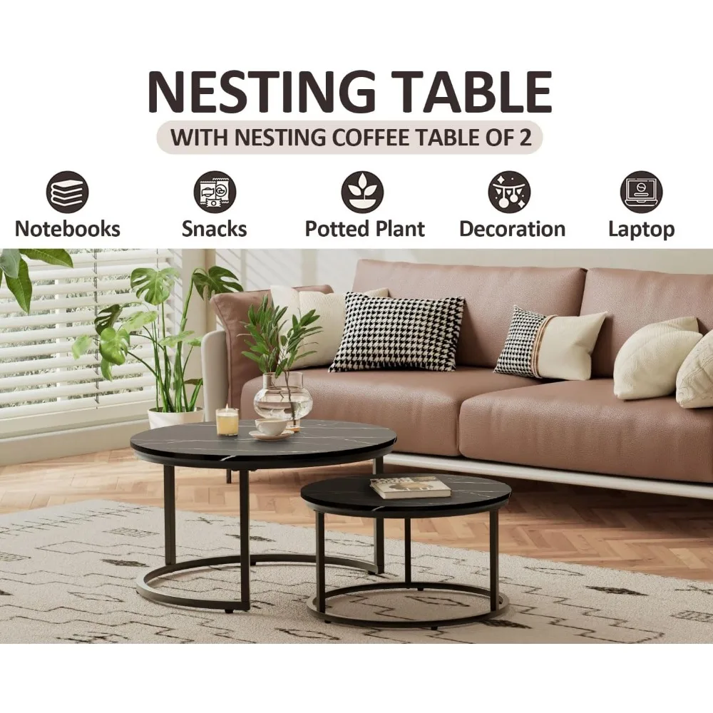 Nowoczesne, oszczędzające miejsce małe stoły do jadalni do salonu, okrągłe stoliki kawowe, stoły do układania w stos, idealne do małych przestrzeni