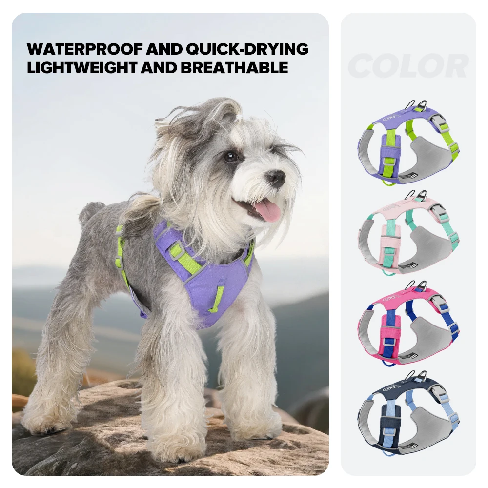 Lightweight Quick Dry Water Resistant Reflective Anti-Pull Dog Harness Adjustable Outdoor Walking Vest For Small Medium Dogs