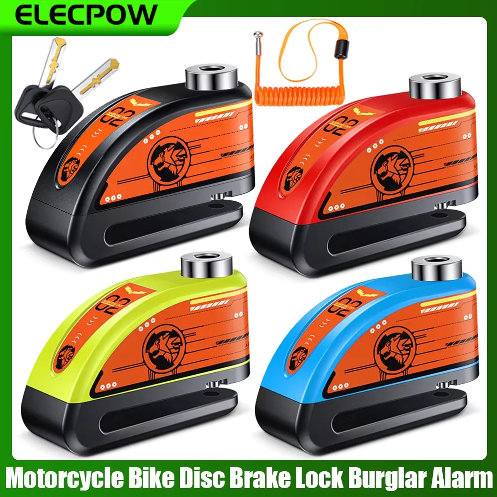 Elecpow-alarma para bicicleta, alarma recargable para motocicleta, bloqueo de freno de disco, resistente al agua, antirrobo, Cable recordatorio de