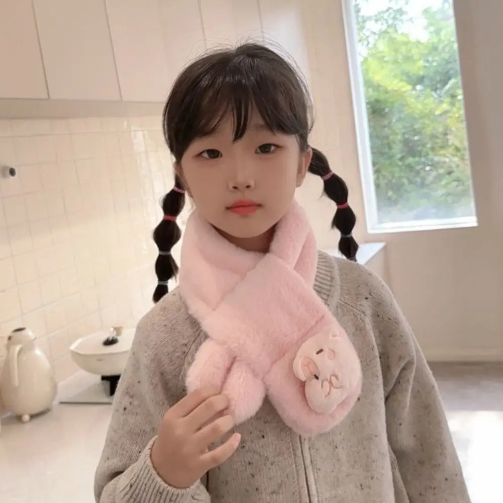 

2pcs Kawaii Kapibala Plush Scarf Imitation Rabbit Fur Kapibala Shaped Children's Kapibala Scarf Thicked Keep Warm