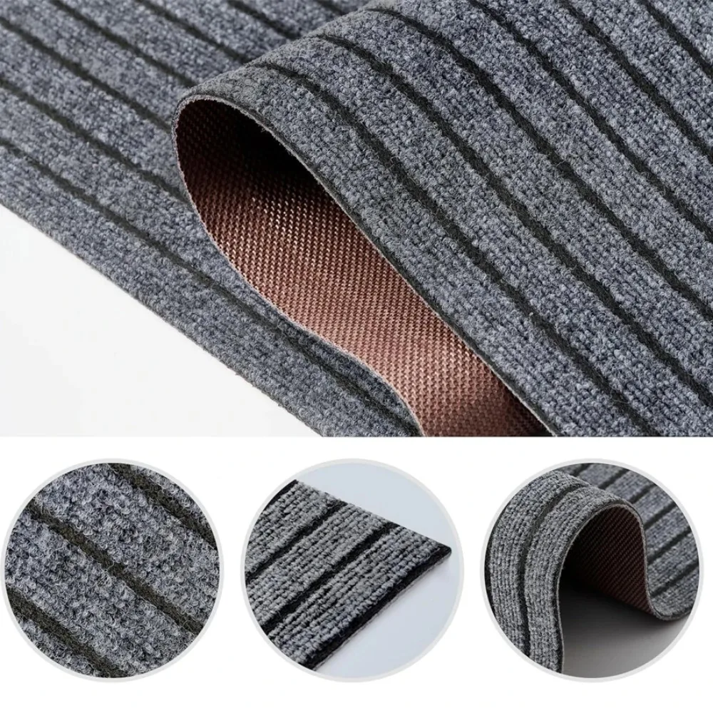 Anti Slip and Waterproof Striped Rubber Carpet Door Mat, Kitchen Floor Mat, Segmented Door Mat, Easy To Clean, Can Be Freely Cut