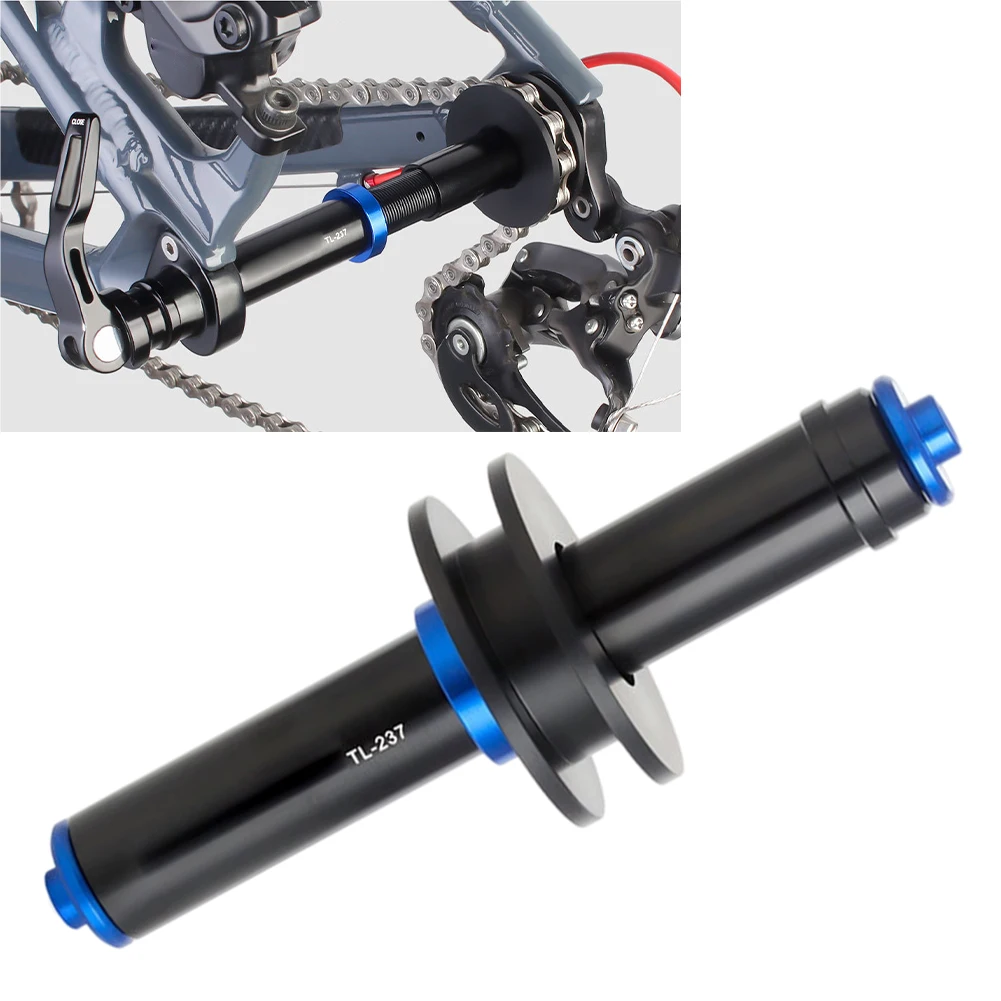 مثبت سلسلة دراجة الطريق مع شداد عجلة حرة للدراجة بطول قابل للتعديل لمحور 12 مم وإطلاق سريع