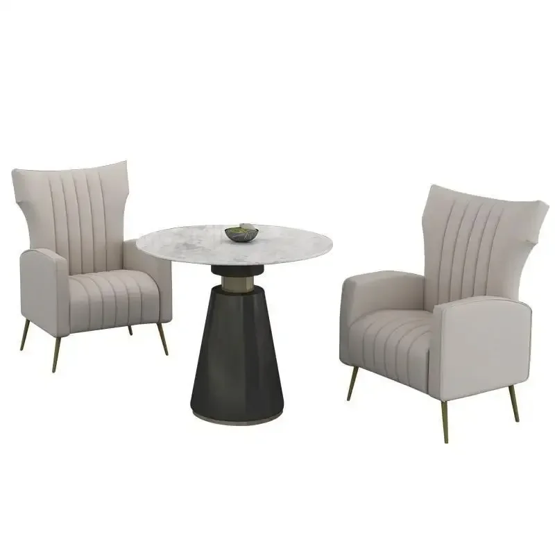 Modern light luxury sales office negotiates the combination of tables and chairs and signs a contract for one table