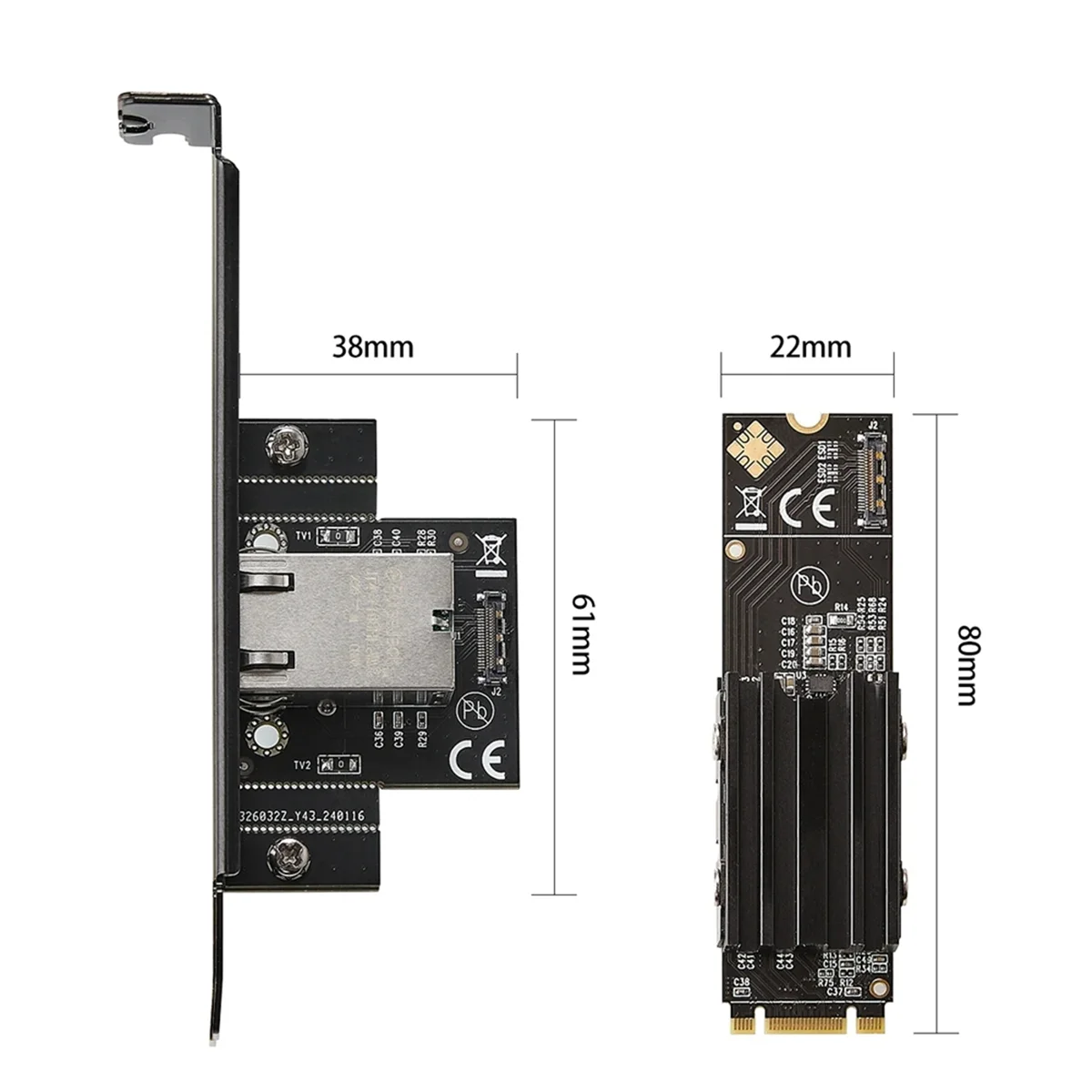 M.2 B+M 단일 포트 10GbE 네트워크 카드 RJ45 이더넷 네트워크 어댑터 AQC113 산업용 제어 등급 서버 네트워크 카드—AA56