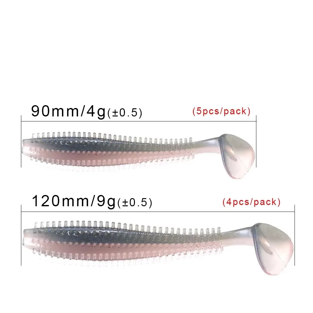 NGB 9/12cm Silicone Bait Smell Soft Fishing Lure 4-5pcs Jigging Worm Shad Artificial Fishing Bait For Bass Wobblers