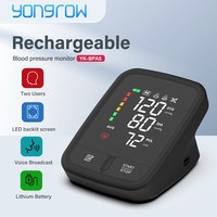 Voice Portable LED Upper Arm Blood Pressure Monitor Portable Rechargeable Digital Tonometer Sphygmomanometer BP Monitor