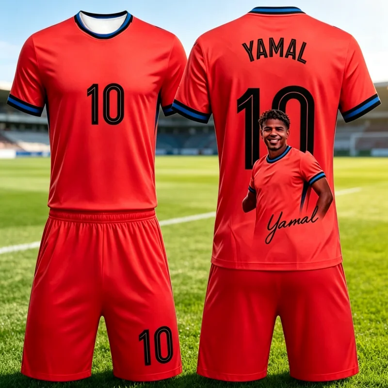Hot Selling New Yamal # 10 Fan Football Jersey Sports Breathable Quick Drying Men Women T-shirt and Shorts Set Family Kids Tees