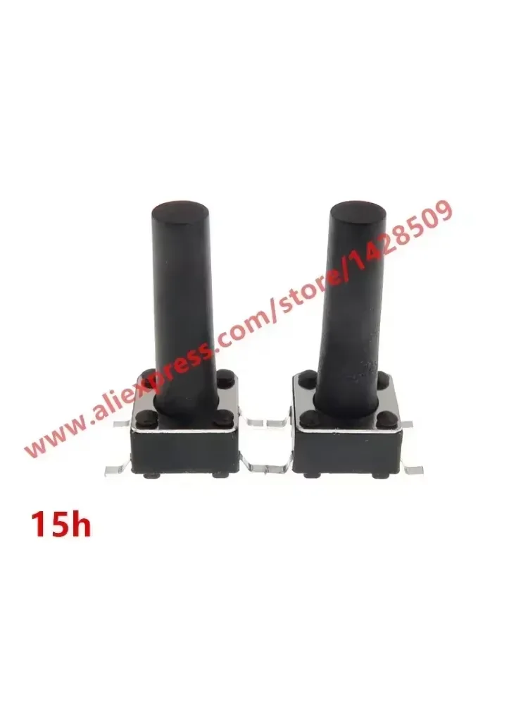 400pcs/Lot Black 6*6*15MM SMD four feet Copper feet high temperature resistant Light touch switch