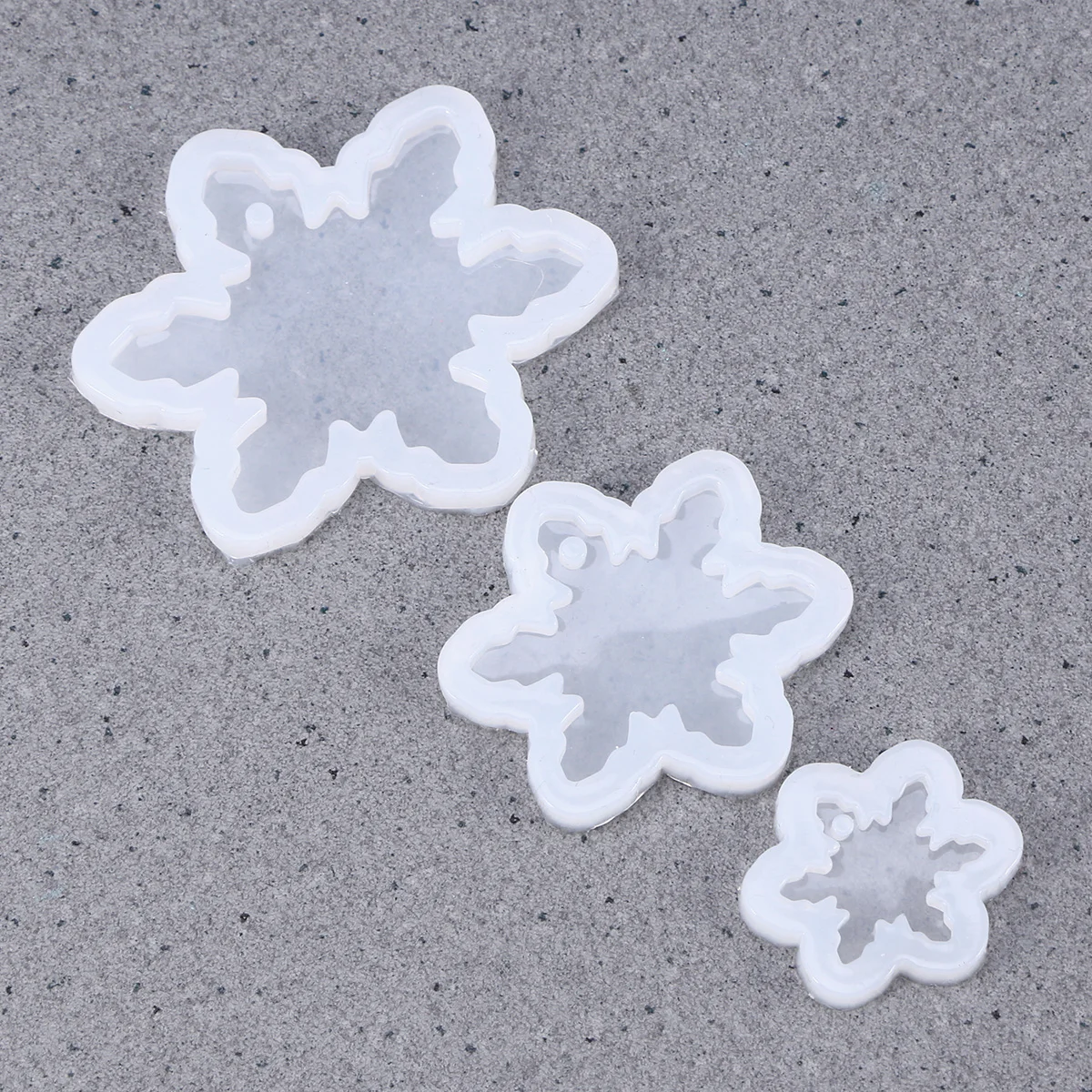 3 Pcs Silicone Mold Pendant Christmas Molds Snowflake Mould Tree White Casting with Holes