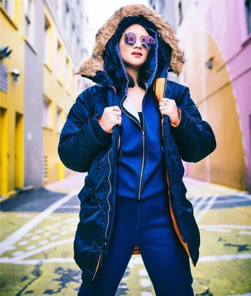 Plus Size Fur Hood Long Waterproof Pilot Windproof Air Force Winter Parka Thick Men Outwear Coat plus Size N3B Military Jacket