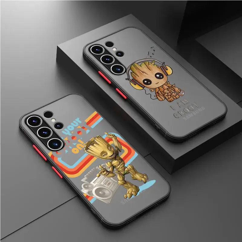 Groot Baby Superhero Matte Case For Samsung Galaxy S24 S22 S23 S20 S21 FE S10 Plus Capa Note 20 Ultra 10 Lite Phone Fundas