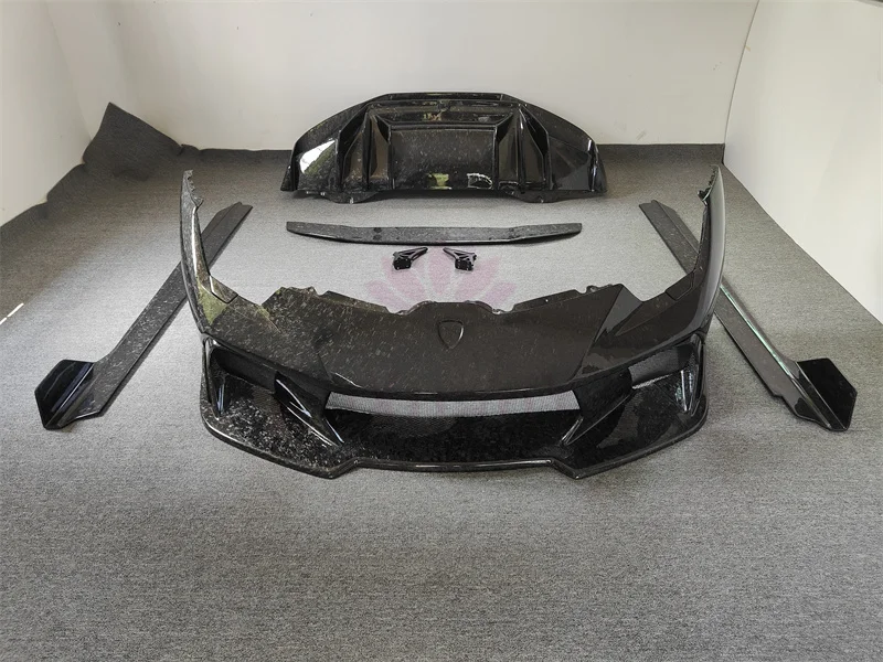 V-نمط ألياف الكربون مزورة نمط المصد الأمامي المصد الخلفي الجانب تنورة المفسد لامبورغيني LP580 LP610 طقم الجسم