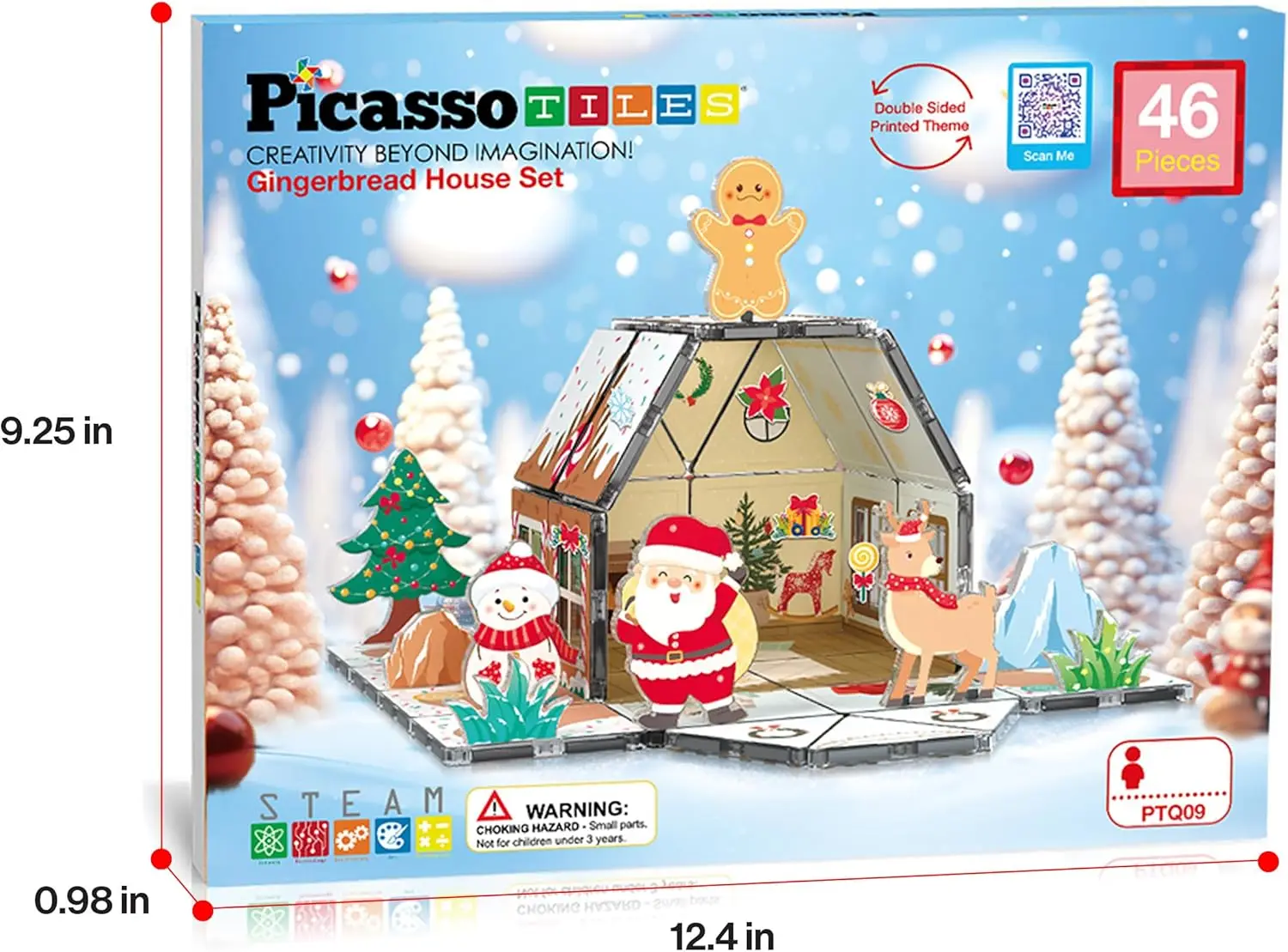 مجموعة بناء منزل خبز الزنجبيل المغناطيسي للأطفال، لعبة بيت كوكي للعطلات مع بلاط مغناطيسي، مبنى عيد الميلاد الإبداعي