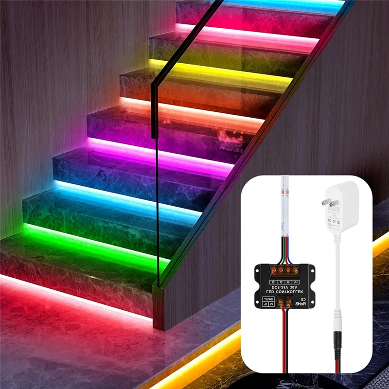 

ABSQ-RF Touch Panel RGB LED Controller Kit, RGB LED Strip Lights Controller With RF Wireless Remote, For 5V 12V 24V 4-PIN