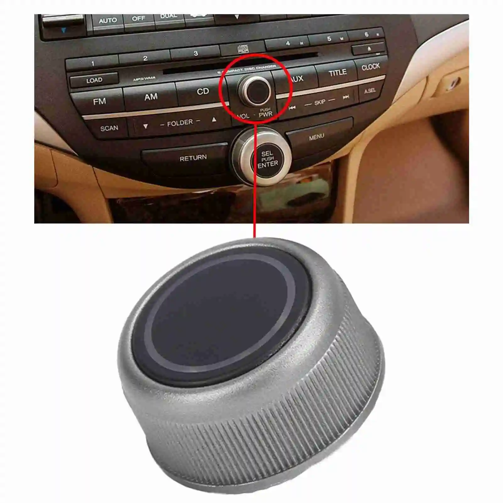 39103‑TA0‑A31 Volume Knob 39103‑TA0‑A31 ABS Automobile Accessories for   2011‑2016/ 2008‑2013