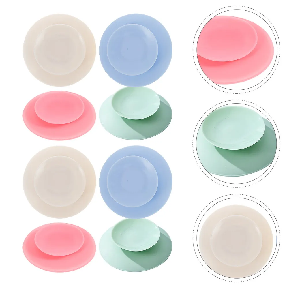 8Pcs Tableware Silicone Suction Pads Double Sided Nonslip Plate Sucker Bowl Holder Heat Resistant Dishwasher Safe for Kids