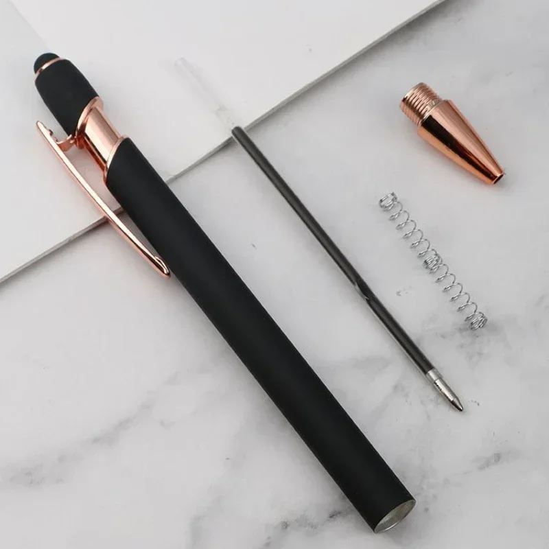 100pcs Free Engraving Aluminum Pen Lettering Metal Ballpoint with TouchScreen Advertising Gift Promotion Pens Multi Function Pen