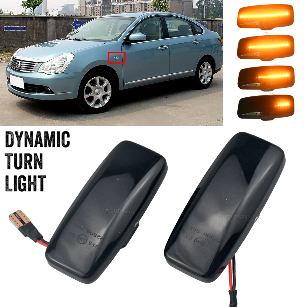 

2X LED Dynamic Turn Signal Light Blinker Side Marker Lamp For Nissan Teana J31(Cefiro/Maxima) 2004-2007