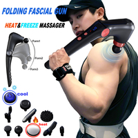 Fascia Gun Massage with Hot and Cold Heads Adjustable Angles Massager Gun for Percussion Back Muscle Neck Body Fitness