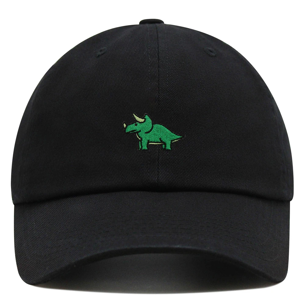 Embroidered Triceratops Baseball Cap Dinosaur Dad Hat Cotton Unisex Trucker Hat Summer