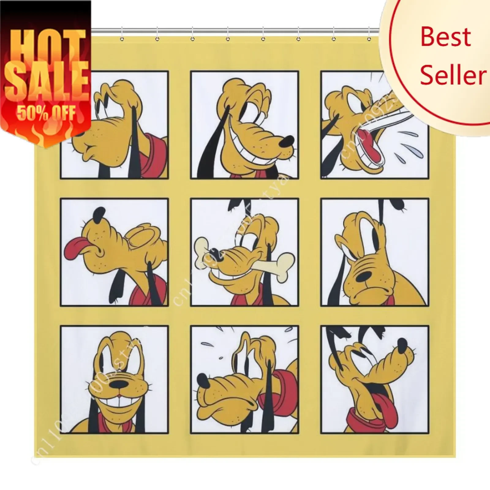 

Pluto Shower Curtain 2026 Disney Cartoon Movie Kids Cute Animal Bathroom Home Party Decor Waterproof Custom Bath Curtain