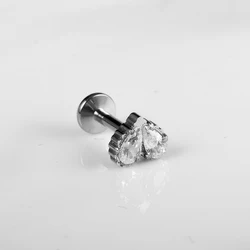 1 G23 Titanium Inlaid Zircon Lip Stud and Earring Trendy Piercing Accessory