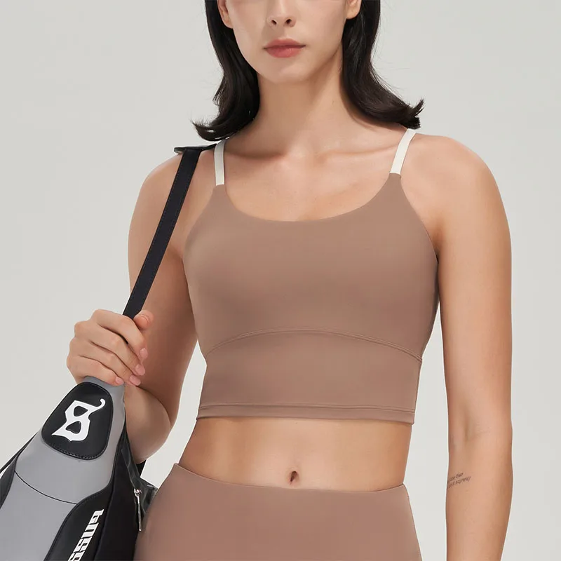 SOISOU – soutien-gorge de Sport pour femmes, résistant aux chocs, croisé dans le dos, pour entraînement, Fitness, course à pied, Yoga, vêtements de