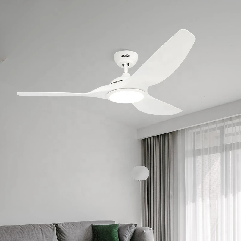 1stshine Ceiling Fan Factory Sale Popular Low Noise White Abs Blade Remote Ceiling Fan with Led Light