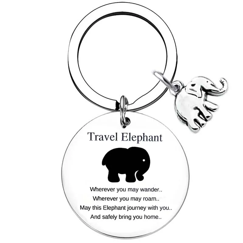 Llavero de elefante de viaje, idea de regalo de cumpleaños para un amigo, llavero de elefante, dije de bolso de elefante, amuleto de buena suerte