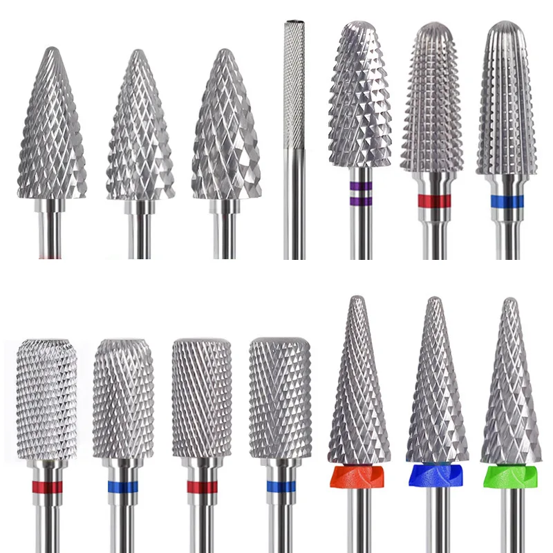 1pc Carbide Tungsten Nail Drill Bit Rotate Burr Milling Nail Cutter Bits Electric Drill Machine For Manicure Pedicure Tools