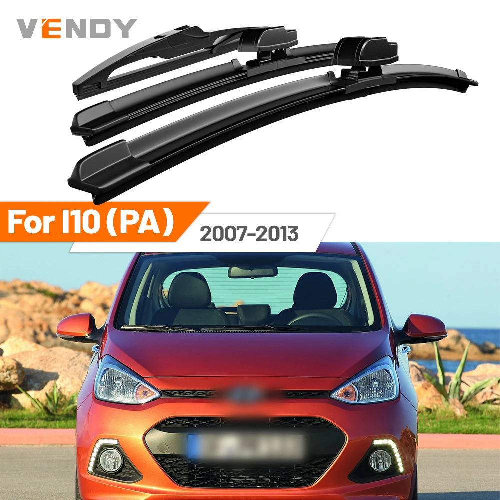 

For Hyundai I10 PA 2007-2013 2008 2009 2010 2011 2012 Front & Rear Windshield Wiper Blades Windscreen Wipers Set Accessories