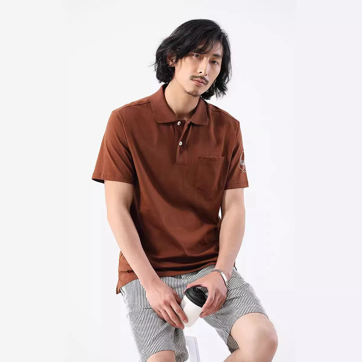 

Мужская ретро-футболка с коротким рукавом из хлопкового смесового материала, утолщенная, летняя, модная, бренд OKONKWO