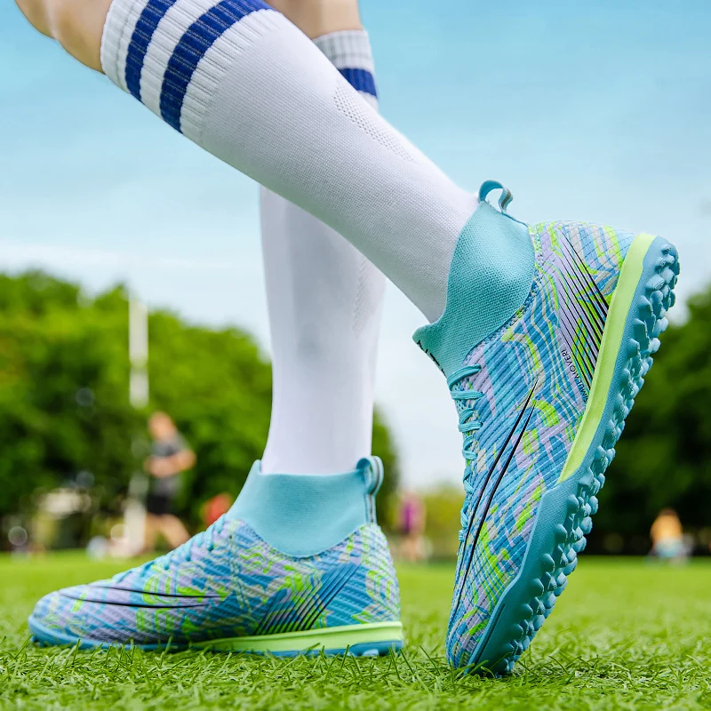 

Новые мужские футбольные бутсы TF, профессиональные оригинальные теннисные кроссовки с защитой лодыжки, высококачественные мужские футбольные кроссовки, нескользящие кроссовки для футзала