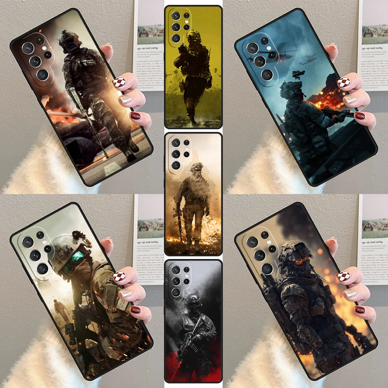 Army Soldier Special Forces Phone Case For Samsung Galaxy S23 S21 S20 FE S24 S22 Ultra Note20 S10 S9 S8 Plus Silicone Cover