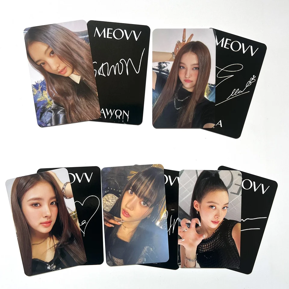 5Pcs/Set Kpop MEOVV Postcard Double Side Printing Photocard High