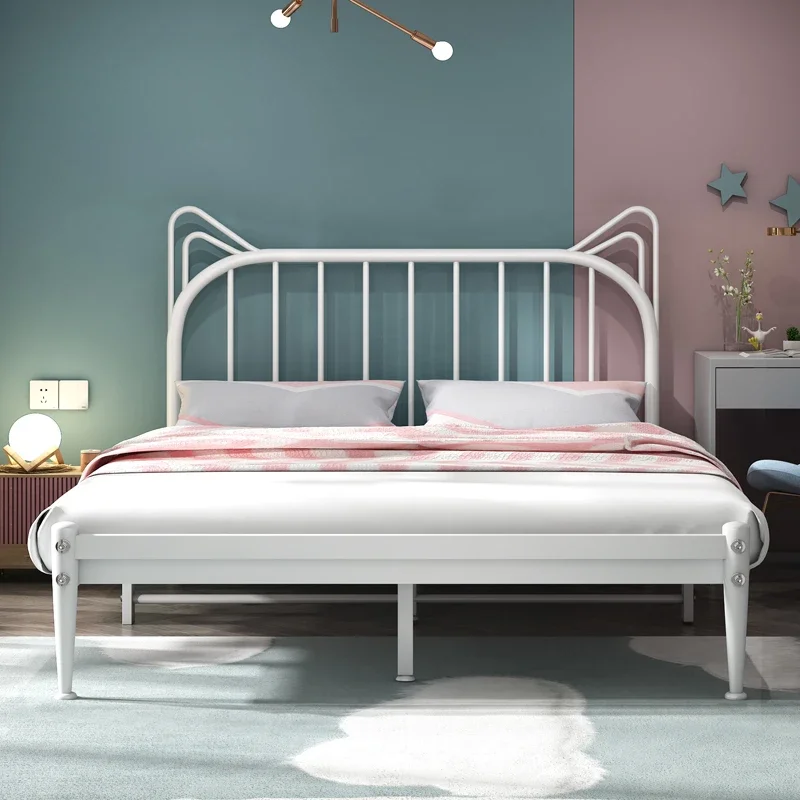 

Individual Wrought Iron Bed Designer Double High Quality Comfortable Princess Bed Modern Simple Pedicure Muebles Hotel Furniture