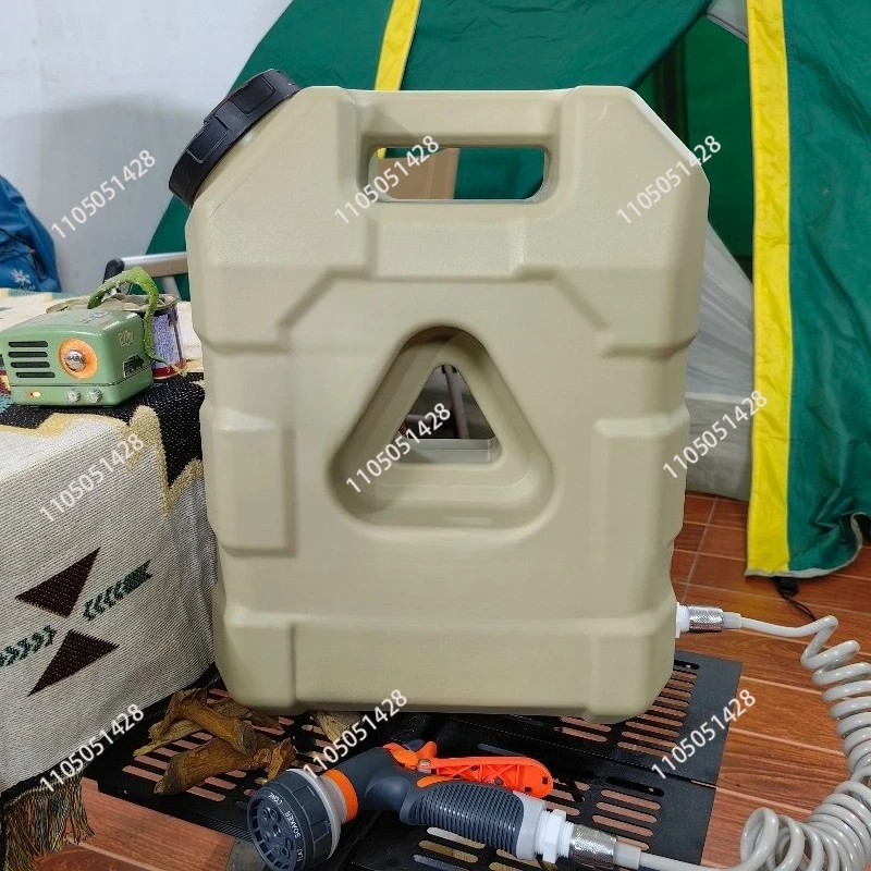Air Pump 5.5 Gallon Camping Bucket Portable Water Storage Tank Large Capacity 21L Bucket with Shower with Air Pump
