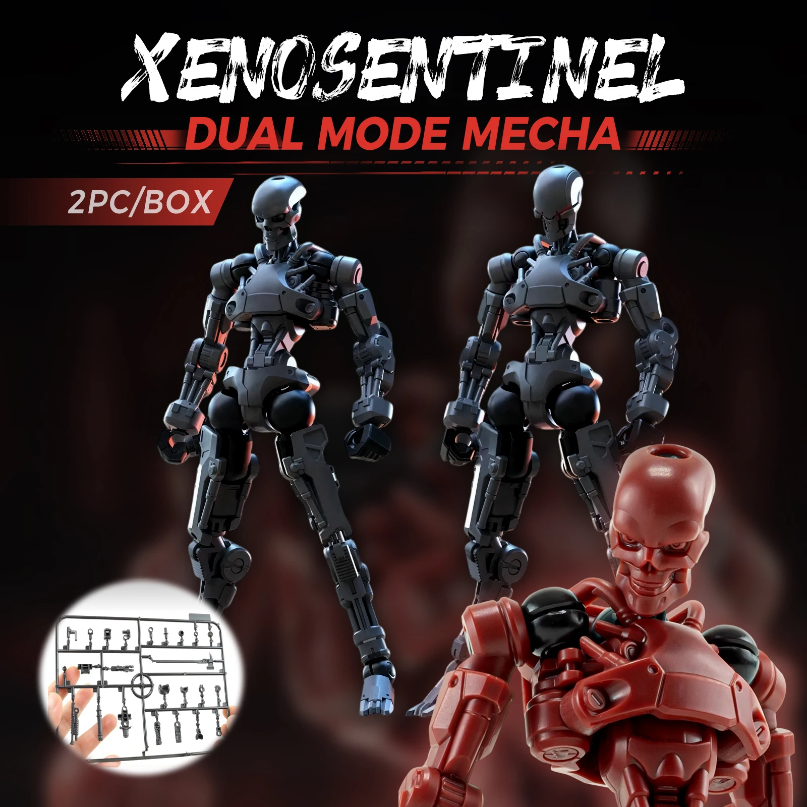 Sheik Mainland 3MIN PROJECT XENOSENTINEL 3,75 Zoll Dual-Mode Sentinel & Slay Mecha Actionfigur Bausatz DIY-Kit 2 Stück/Box