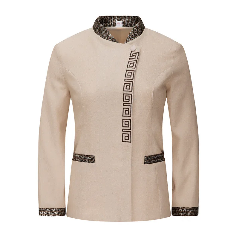 Uniform do sprzątania pokoju hotelowego, długi rękaw, jesienno-zimowy strój, sprzątaczka do centrów handlowych, nieruchomości, szpitala, damska odzież robocza do sprzątania.