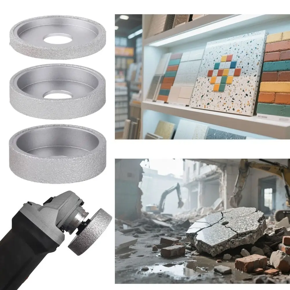 

Cylinder Type Grinding Head Parallel Edge Demi-bullnose Grinding Disc Vacuum Brazed Polishing Tool Granite Ceramic