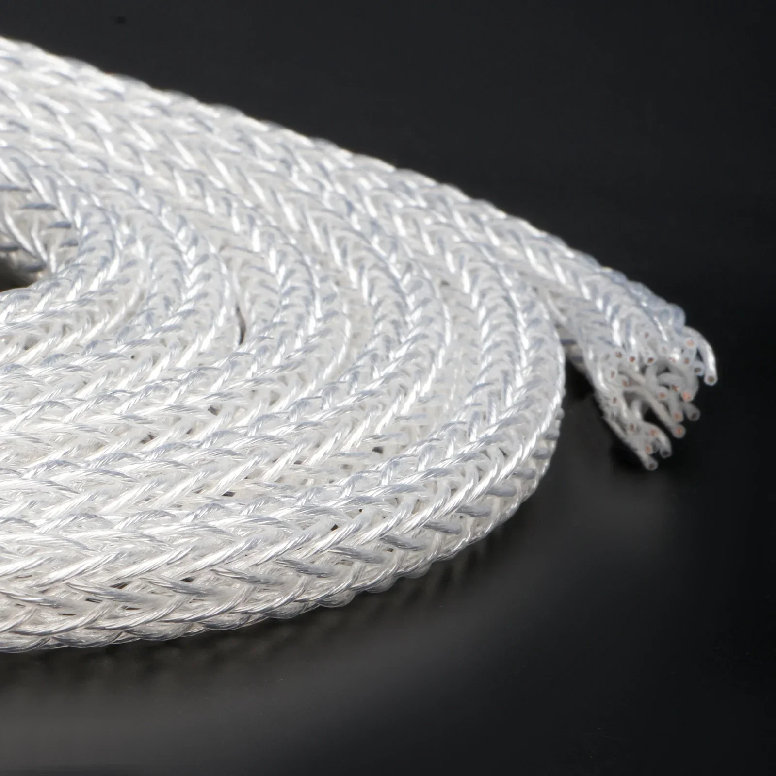 Preffair Speaker Bare Cable 6AG/8AG/12AG Bulk Wires Silver Plated OCC Copper Transparent Conductor